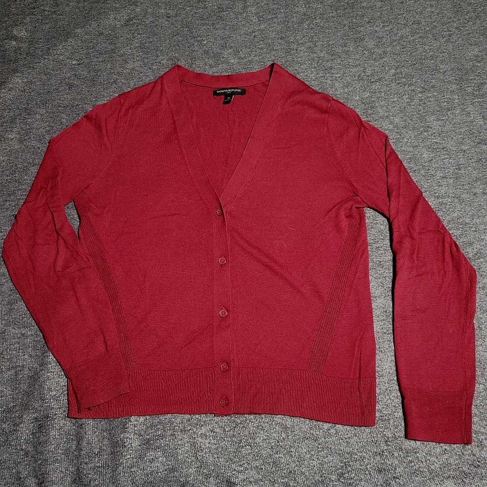 Banana Republic Red Women's Cardigan Sweater